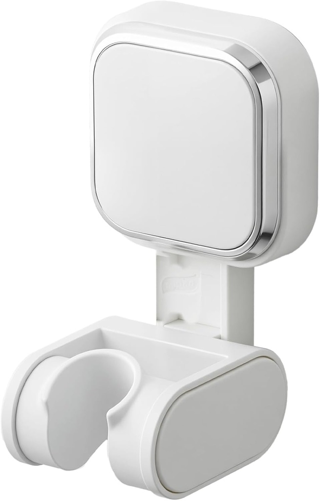 TAILI Shower Head Holder Suction, Handheld Shower Head Bracket, Height Angle Adjustable Wall Mounted, Bathroom Showerhead Holder Removable No Drilling Waterproof, Square Suction Cup, White