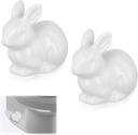 2pcs Ceramic Toilet Bolt Covers, Rabbit Shaped Toilet Bolt Covers Toilet Screw Cover Caps Toilet Knob Caps Decorative for Bathroom Toilet Parts Decoration