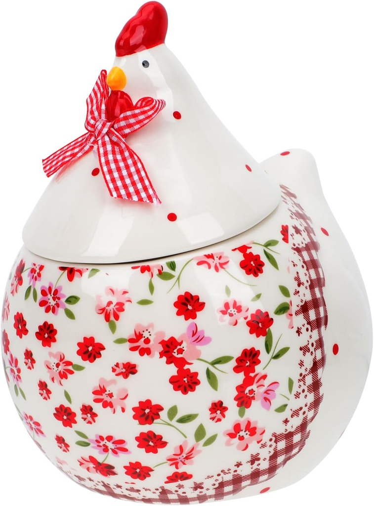 Hen Storage Tank Ceramic Decorative Chicken Jar for Home Easter Candy Holder Cute Farmhouse Cookie Jar