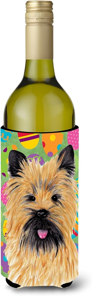 Caroline's Treasures SC9455LITERK Cairn Terrier Easter Eggtravaganza Wine Bottle Hugger Bottle Cooler Sleeve Hugger Machine Washable Collapsible Insulator Beverage Insulated Holder