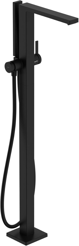 hansgrohe Tecturis E 1-Handle 39-inch Tall Freestanding Bathtub Faucet with Handshower in Matte Black, 73445671