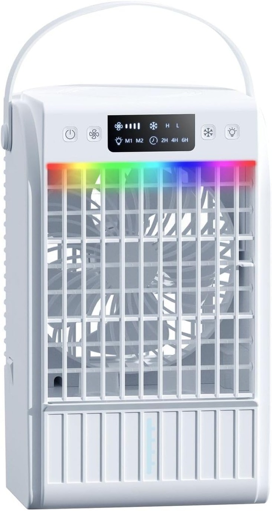 Portable air conditioner fan, evaporative mini indoor air conditioner fan, 4-speed indoor portable air conditioner, 1500ML portable air conditioner cooler, 4-in-1 humidifier fan air conditioner