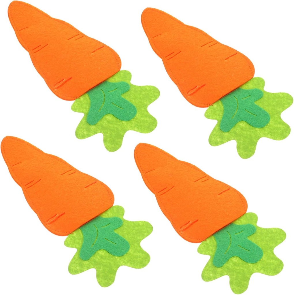 Alipis 4pcs Easter Cutlery Holders Carrot Shaped Utensil Organizer for Holiday Dining Table Decor Fun and Festive Silverware Pouch for Family Gatherings and Parties