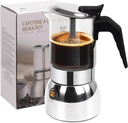 9 Cup Glass Clear Moka Pot Thickened 304 Stainless Steel Stovetop Espresso Maker Italian Coffee Machine 450ml 15oz Classic Mocha Cafe Greca Coffee Suitable for Gas Induction