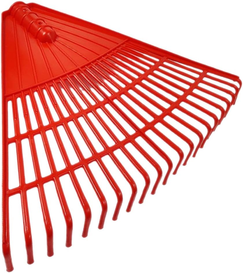 1pc Plastic Rake Hand Rake Garden Tool Pine Needle Rake for Leaves Lawns Yard Shrub(Red)