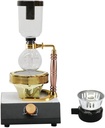 JITEM Cafetera Siphon Syphon Coffee Maker 3 Cup Halogen Lamp Heating Glass Siphon Vacuum Coffee Maker Manual Tabletop Siphon Pot 360ML for Coffee or Tea
