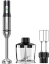 Immersion Blender RPM 16000±10% Hand Blender,15 Speed and Turbo Mode Hand Mixer, 3-in-1 Heavy Duty Copper Motor Stainless Steel Smart Stick with Egg Beaters and Chopper