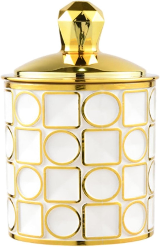 Food Storage Container Airtight Storage Tank Pantry Storage with Sealed Lids Storage Jar Coffee Canister for Snacks Flour, White Gold, S