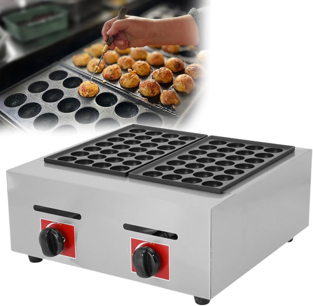 Mini Dutch Pancakes & Takoyaki Maker - Nonstick Waffle Machine for Home, Cafes & Bakeries - Perfect for Delicious Dutch Treats & Japanese Snacks