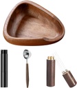 Wooden Coffee Bean Dosing Cup with Spoon and Coffee Spray Bottle Set,Espresso Distribution Tool,Sample Display Tray, Espresso Accessories For Coffee Or Tea (B)