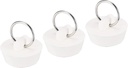 uxcell Rubber Sink Plug, White Drain Stopper Fit 1-1/8" to 1-3/16" Drain with Hanging Ring for Bathtub Kitchen and Bathroom 3pcs