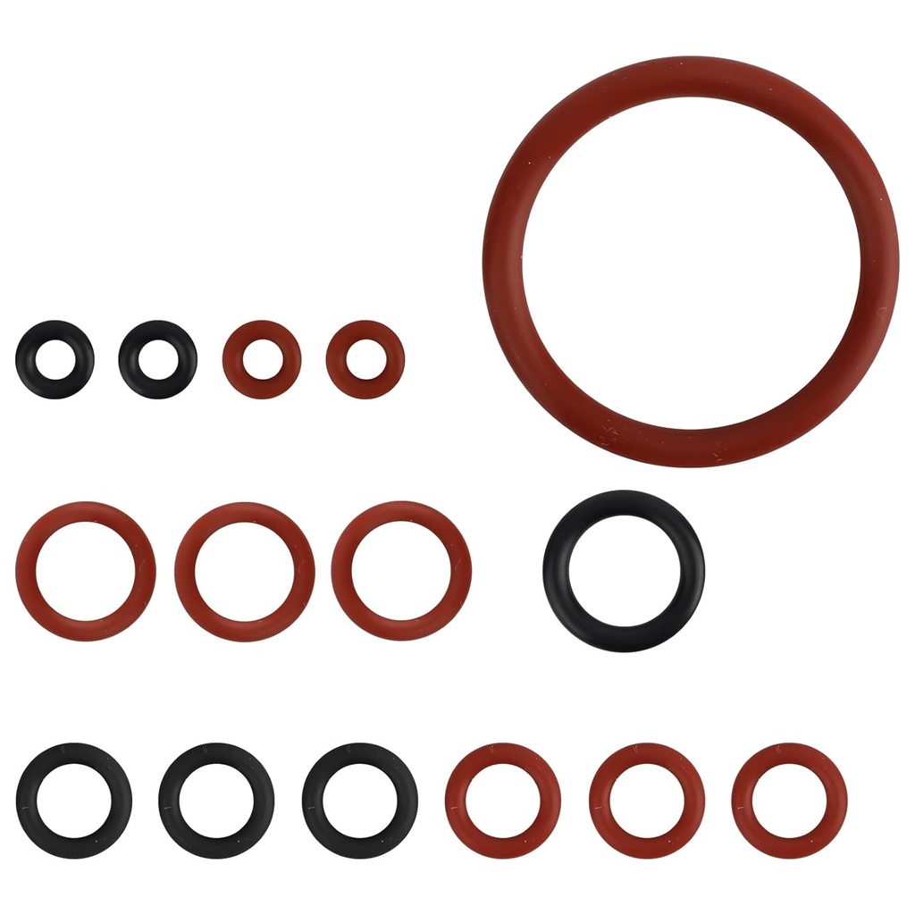 15pcs Silicone O-Ring Kit for Saeco for Gaggia Coffee Machines, Seal Gasket Set Replacement Parts for Maintenance Boiler Outlet Pin and Brew Unit