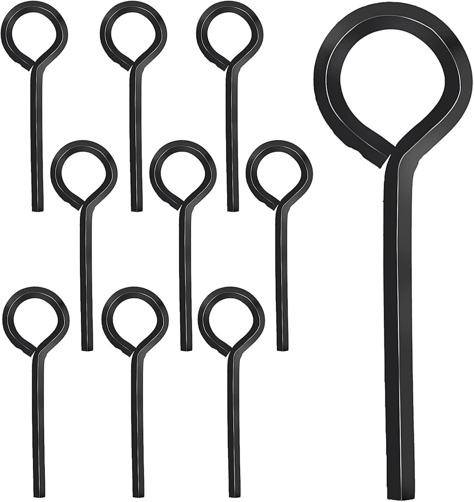 Sliverdew 5/32 Inch Allen Wrench Keychain Standard Hex Dogging Key with Full Loop, 10 Pack Black Allen Wrench Door Key Set for Push Bar Panic Exit Devices