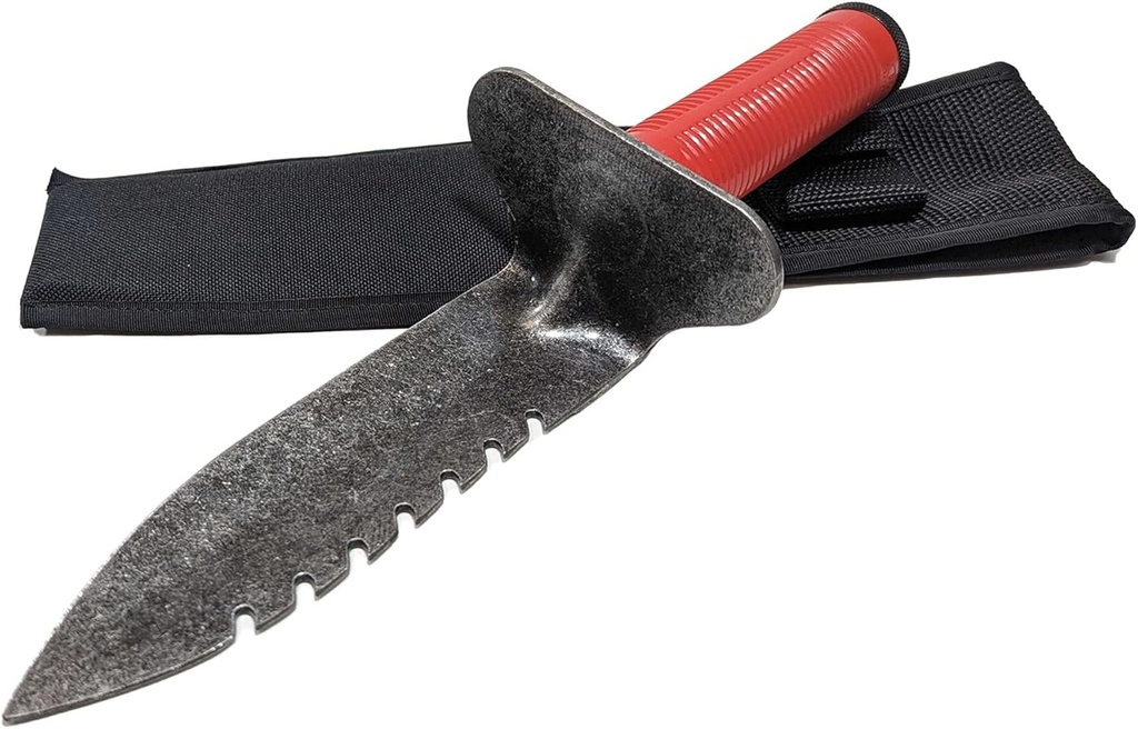 Lesche 76 Digging Tool Left Serrated w/Handle Chamber, Screw On Cap & Sheath