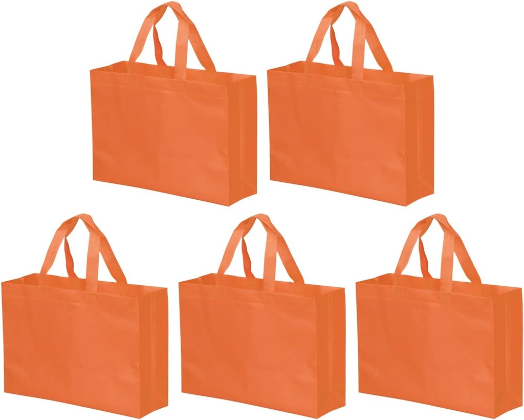 YOKIVE 10 Pack Reusable Gift Bag, DIY Blank Non-Woven Tote Bags, Great for Arts Crafts Grocery(Orange, 30 x 40cm)