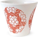 J-kitchens Cup (Tacup), Hasami Ware Made in Japan, 4.6 fl oz (130 cc), Round Pattern Cherry Blossom, Cup, S, Red