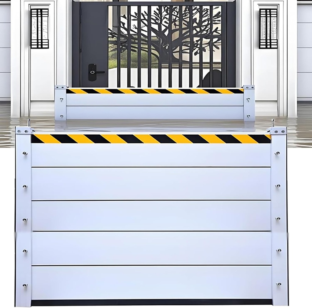 Flood Barriers for Home, Dam Easy Flood Barrier Door Control Baffle, Water Barriers for Flooding Doors Garage Exterior, Reusable Flooding Aluminum Alloy Quick Flood Barrier Panels Protection(H 120cm/3