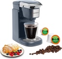 Mixpresso Single Cup Coffee Brewer - Quick Brew, One Touch Function, 12oz One Cup Grey Coffee Maker