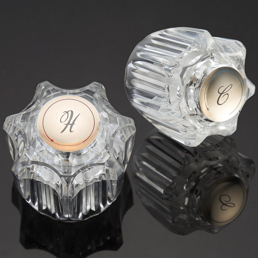 2 Pack Bathroom Sink Faucet Knobs Replacement, Bathtub Faucet Handles Hot and Cold Faucet Handles with Acrylic Plastic Compatible with Delta MP54260