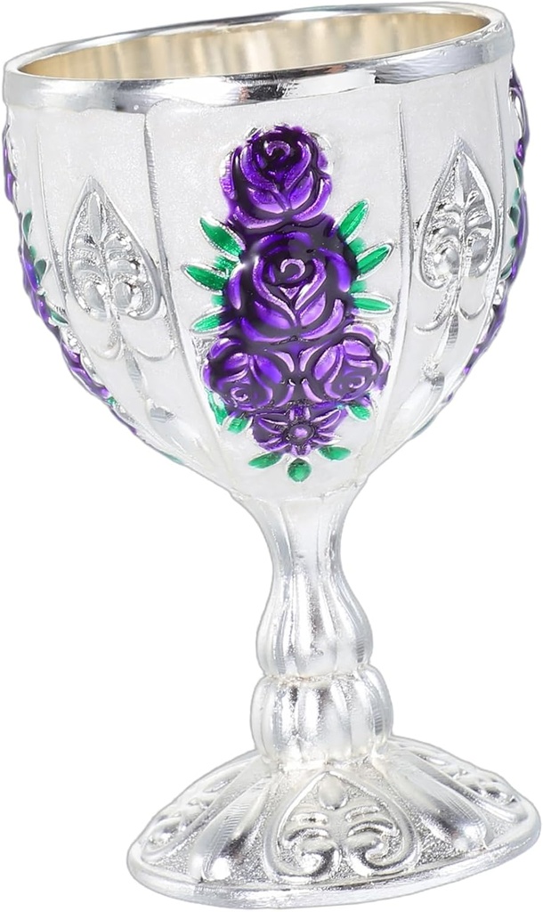 Cabilock Vintage Metal Wine Goblet Elegant Small Whiskey Cup for Home Gatherings Sturdy Construction for Wine Metal Drinkware Sophisticated Design for Any Occasion