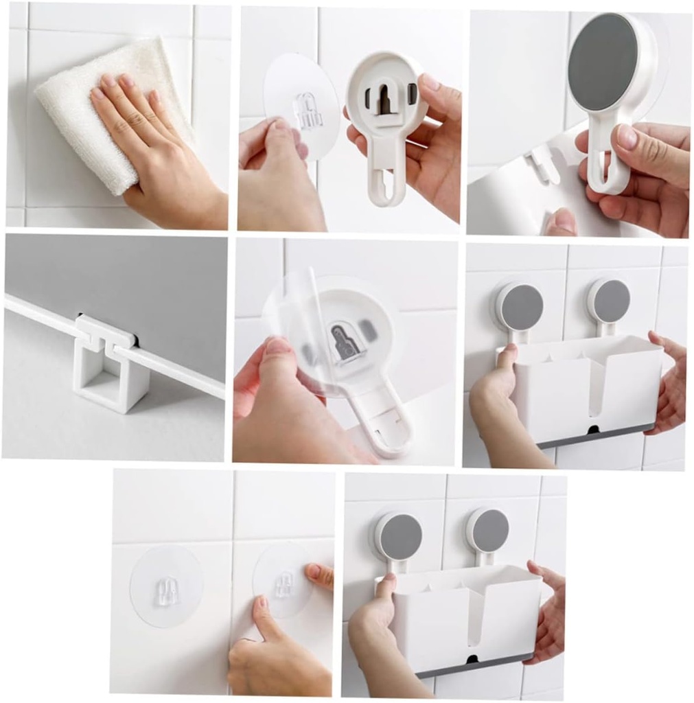 Cabilock Multifunctional Wall-mounted Kitchen Storage Rack Non-tracing Self-adhesive Drain Basket Organizer for Smooth Surfaces Space-saving Hanging Holder for Bathroom Kitchen