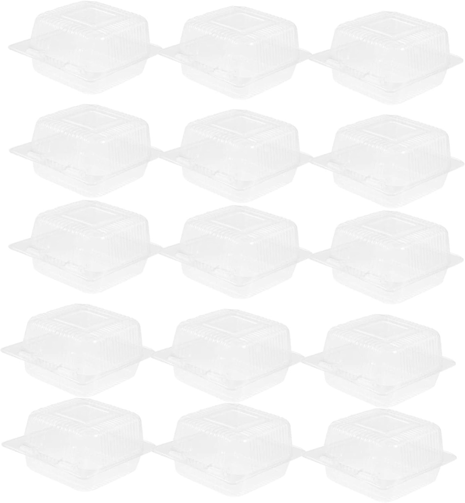 100Pcs Transparent Baking Packaging Box for Bread Muffins Desserts Lightweight Portable Storage for Bakeries Parties Home Use