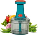 Press Push Chopper with 6 Blades for Effortless Chopping Vegetables