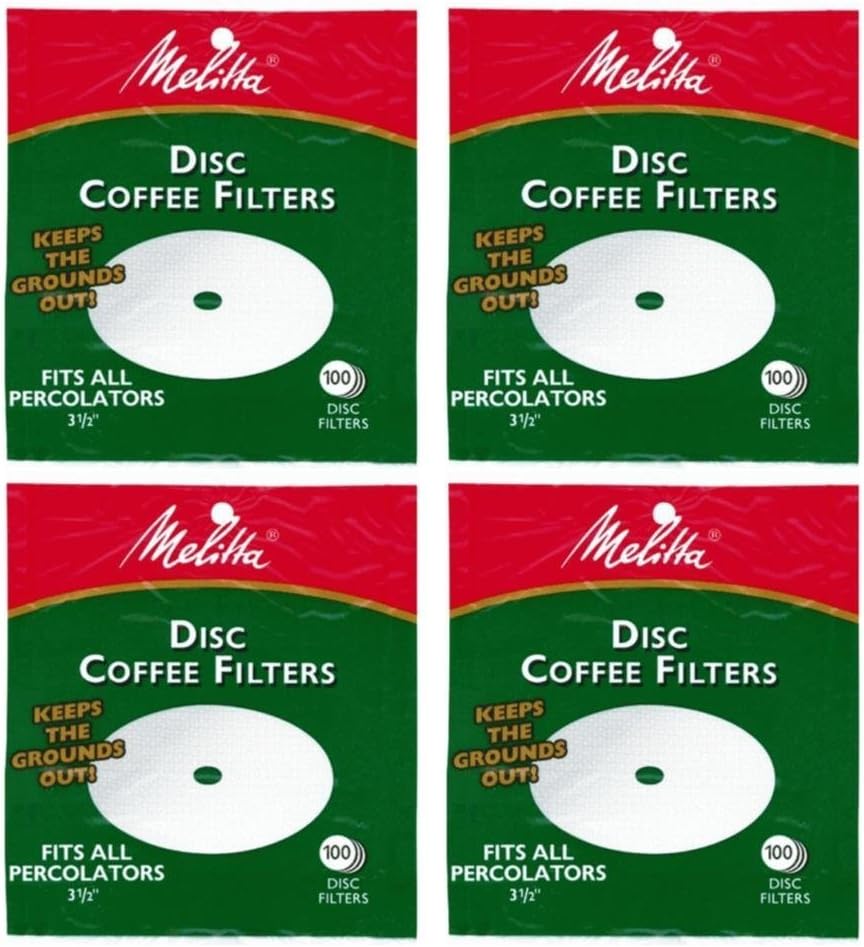 Melitta 3.5 Inch White Disc Coffee Filters (Pack of 4)