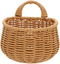 Wall-Mounted Imitation Rattan Storage Basket Plastic Storage Baskets for Kitchen Sundries Versatile Container Decorative Design for Organizing Eggs and Household Items
