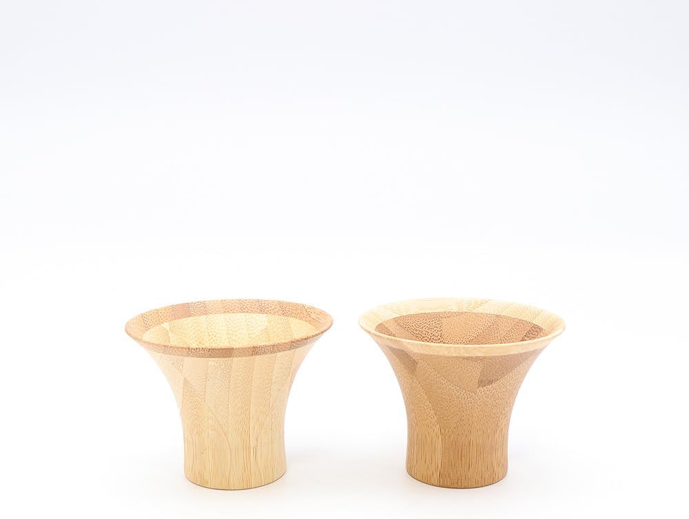 RIVERET Ochoko YURI set, dishwahser-safe bamboo sake cup made in japan