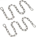2 Pack Outdoor Fence Gate Chains, 5/32 x 36 Inch Mental Chain Fence Lock with Spring Hooks Easy to Open and Close, Silver Safety Gate Chain Link for Livestock, Ranch, Barn Urkupoo (Extended)