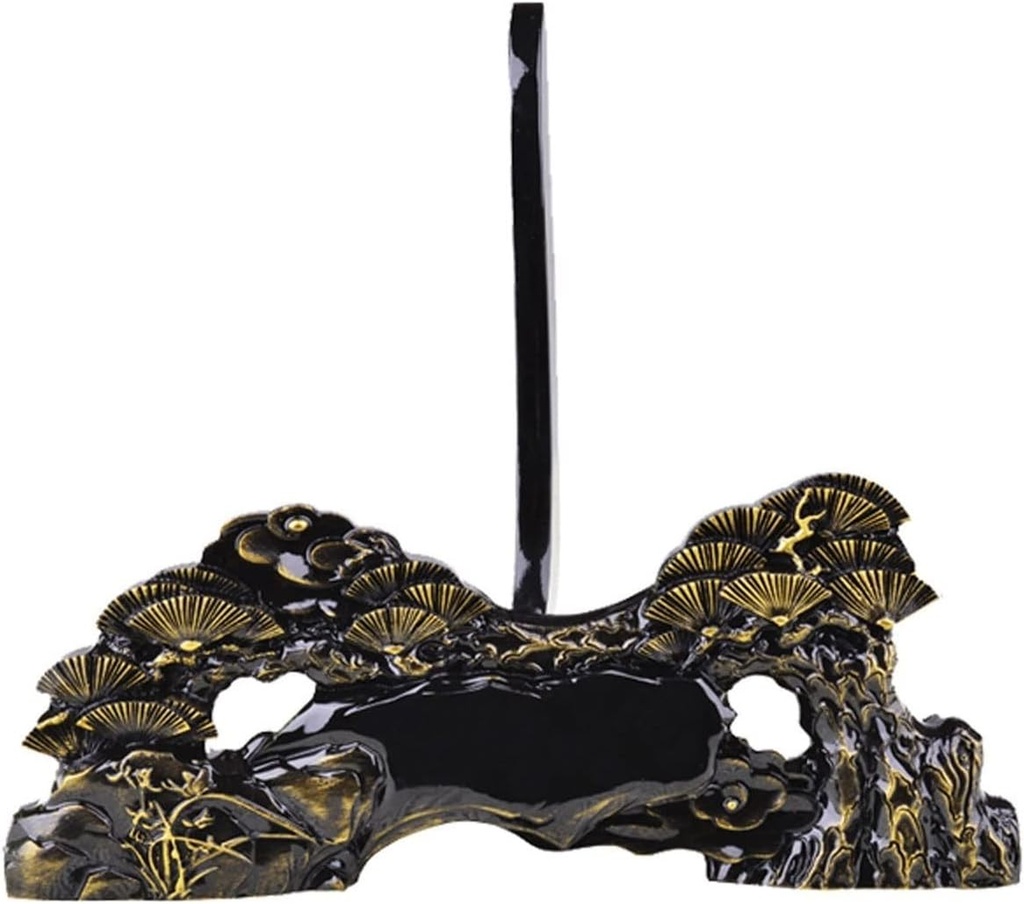 Porcelain Plate Rack Charcoal Carving Ornament Base Household Porcelain Plate Rack Safety Buckle Home Decoration Display Rack (Size : Medium)