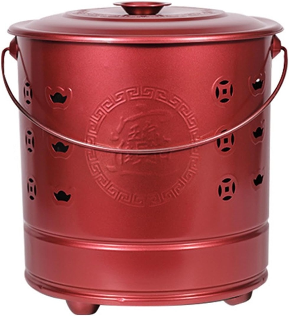 Burn Barrel, for Paper Trash Wood Backyard Bonfire, Outdoor Metal Fire Pits with Lid & Fire Hooks Yard Waste Incinerator for Burning Waste(Small)