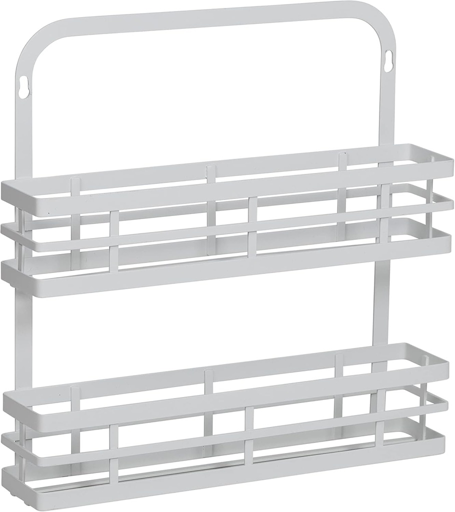 Honey-Can-Do Honey Can Do Modern Wall Spice Rack Shelf with 2 Tiers, White KCH-09428 White