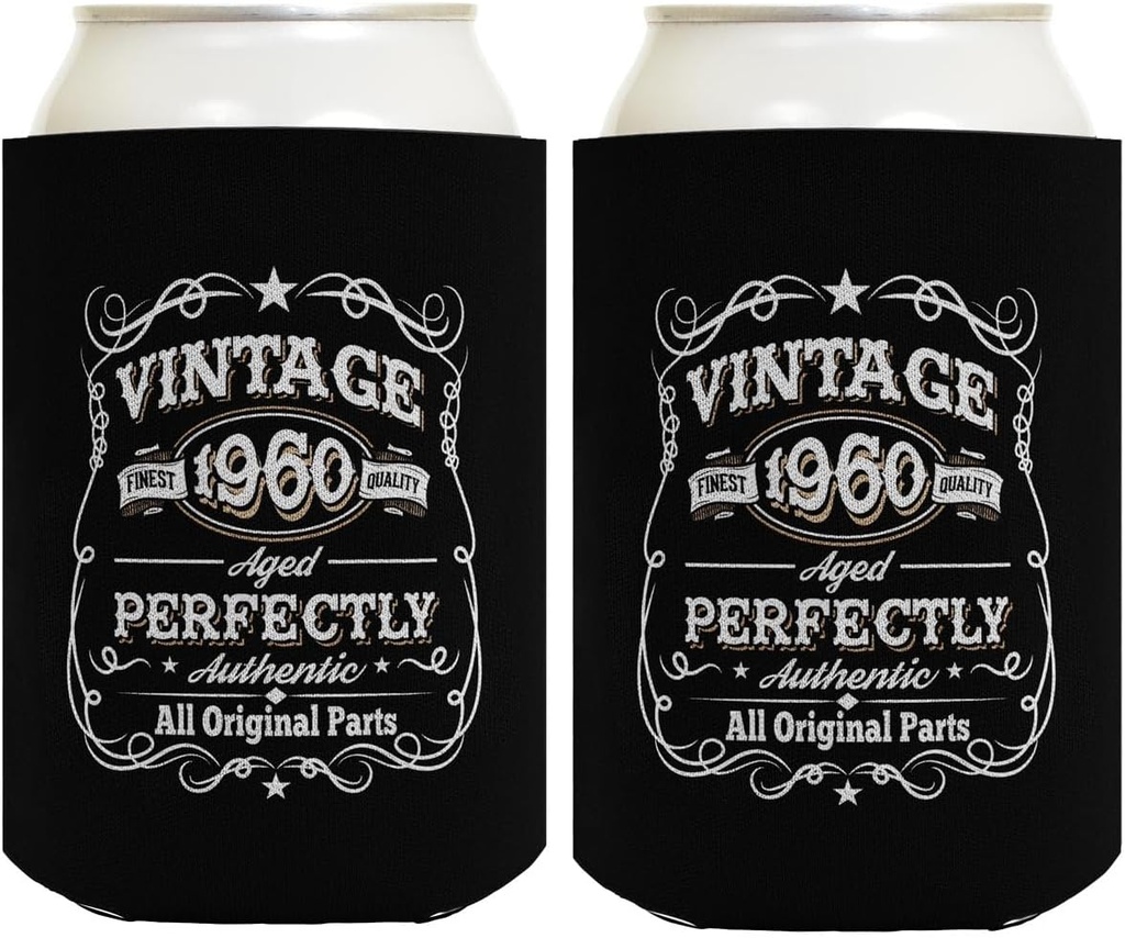 65th Birthday Presents Vintage 1960 Aged Perfectly 2-Pack Can Drink Thermocoolers