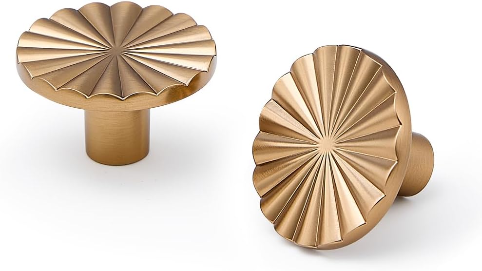 HARPOON 6 Pack 1.45 Inch Kitchen Cabinet Knobs,Modern Cabinet Bar Pulls,Drawer Handles Classic Home Furniture Hardware Champagne Bronze