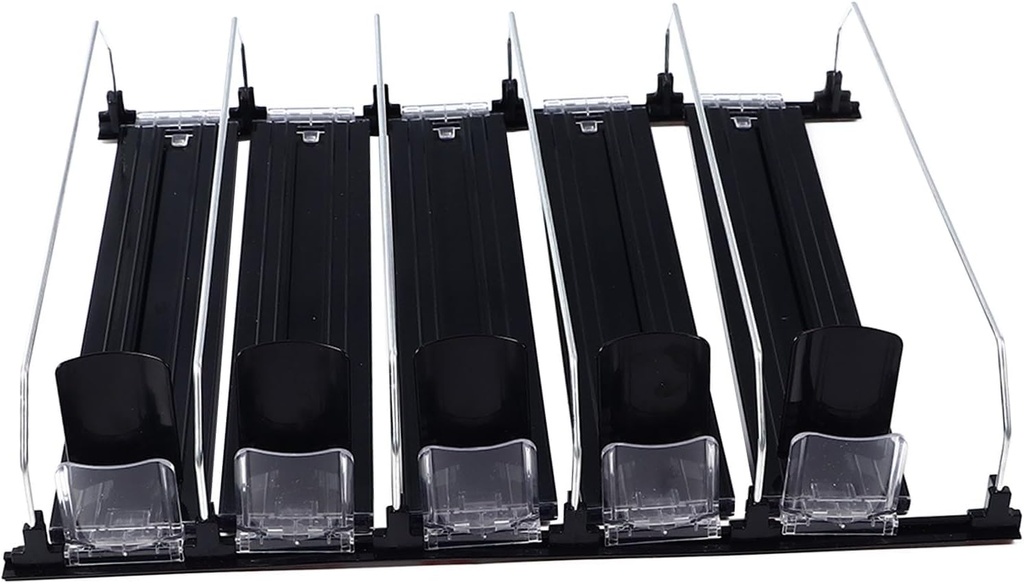 Drink Can Dispenser, Organizer for Fridge Spring Loaded Adjustable Organiser Drinks Dispensador Automtico Refrescos Push Rod Slide Rail Soda Beer Beverages 38cm White Pull-Out