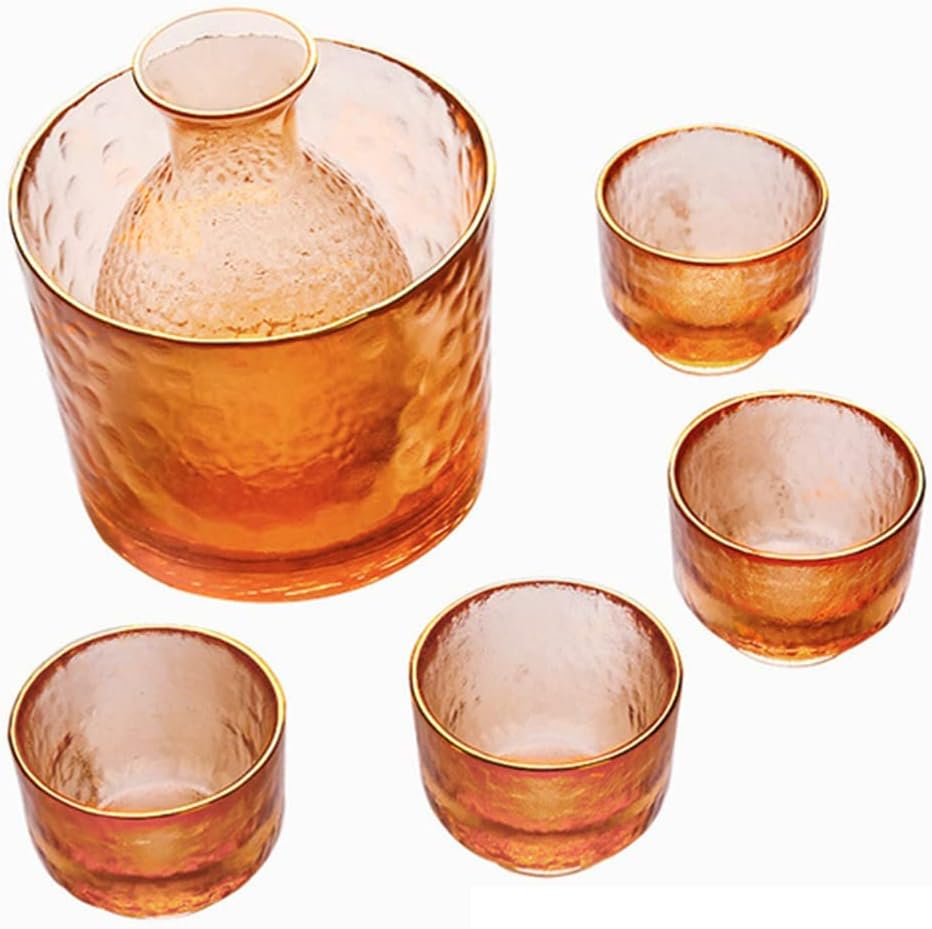 Refineness Sake Set, Glass Sake Cups,Japanese Sake Set,Japanese Tea Cups,Soju Glass,Saki Cup Set,Sake Glasses,Sake Cup