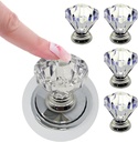Toilet Tank Button Pack of 4,Crystal Toilet Top Push Button Aids Flush Replacement for Women Long Nail Art, Diamond Adhesive Accessory Handle for Drawer Knobs Decor（Silver）