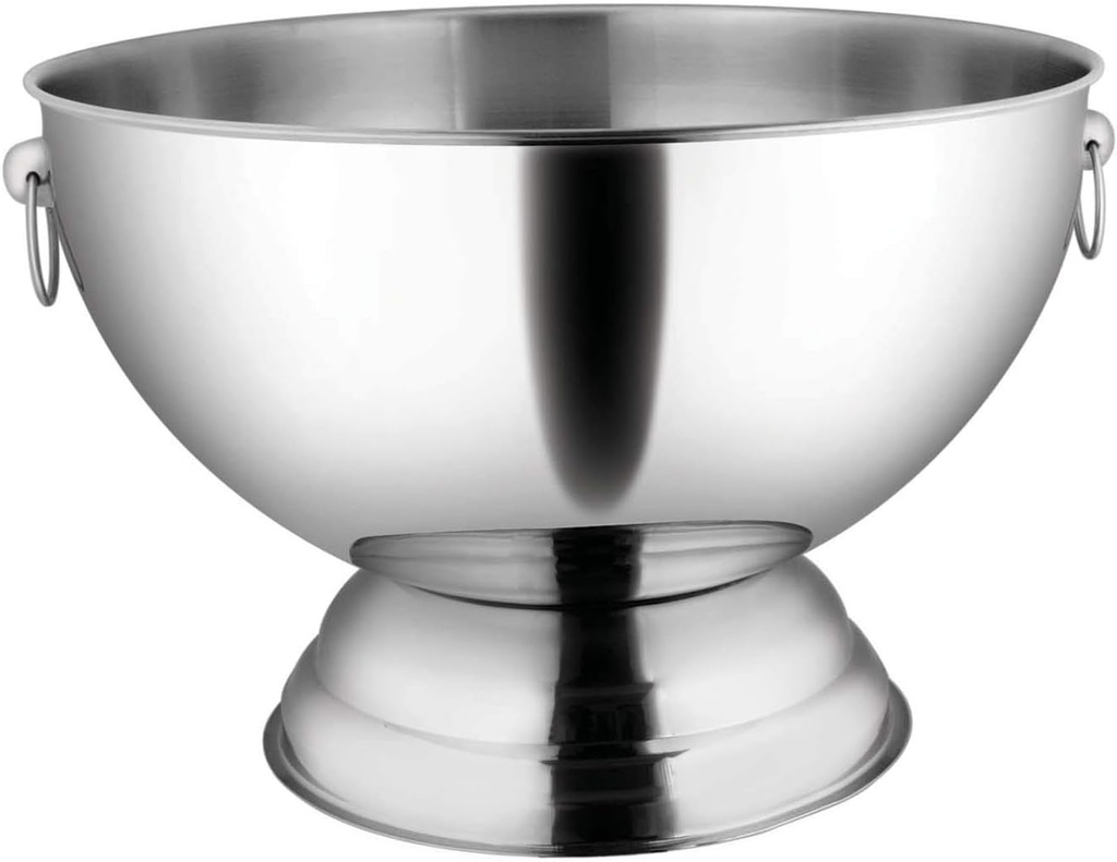 Winco SPB-35 Stainless Steel Punch Bowl with Handles, 3.5-Gallon, Medium