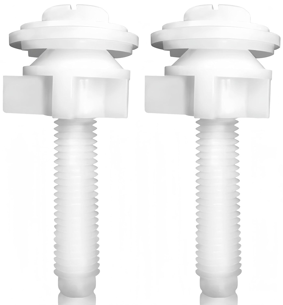 2 Pack Plastic Toilet Seat Screws,Toilet Seat Hardware Replacement Kit
