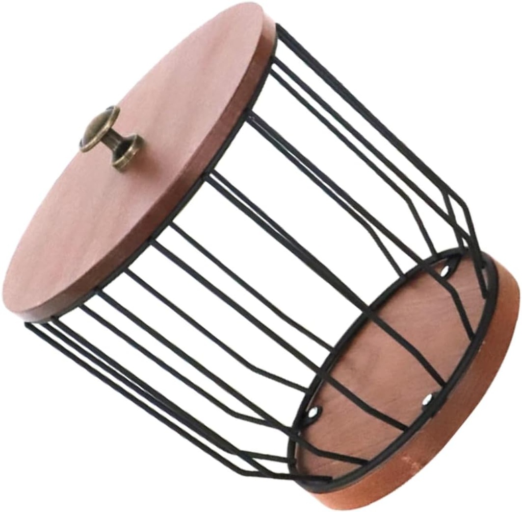 Coffee Capsule Storage Basket Lid Iron Organizer for Desktop and Kitchen Table Sturdy Coffee Holder for Modern Decorative Storage