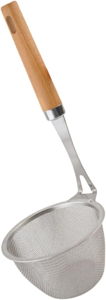 Stainless Steel Noodle Strainer with Handle Rust Resistant Colander Basket for Kitchen Cooking Hanging Skimmer Spoon for Pasta and Hot Pot Lightweight Food Strainer Tool