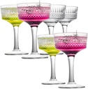 Vintage Crystal Coupe Glasses, Set of 6, 9 oz Long Stem Martini Glasses – Perfect for Mixed Drinks, Champagne, and Celebrations (Set of 6)