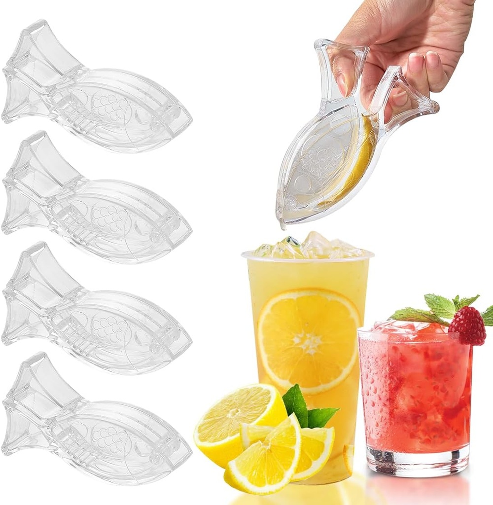 Lemon Squeezer Lemon Juicer Acrylic Lemon Slice Squeezer Manual juicer Fish Shape Hand Juicer Kitchen Gadgets for Orange Lemon Lime Pomegranate Citrus (4)