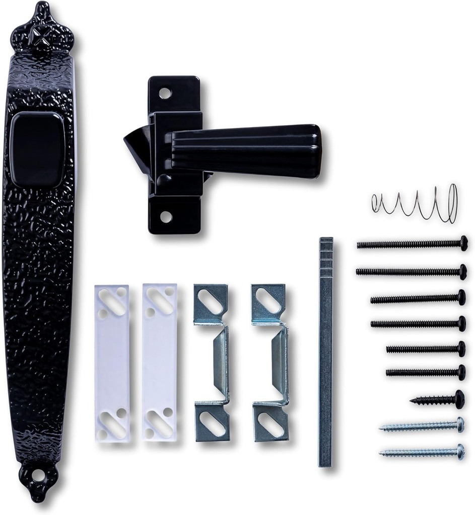 Wright Products - Colonial Tie Down Push Button Door Latch for Screen and Storm Doors, Black