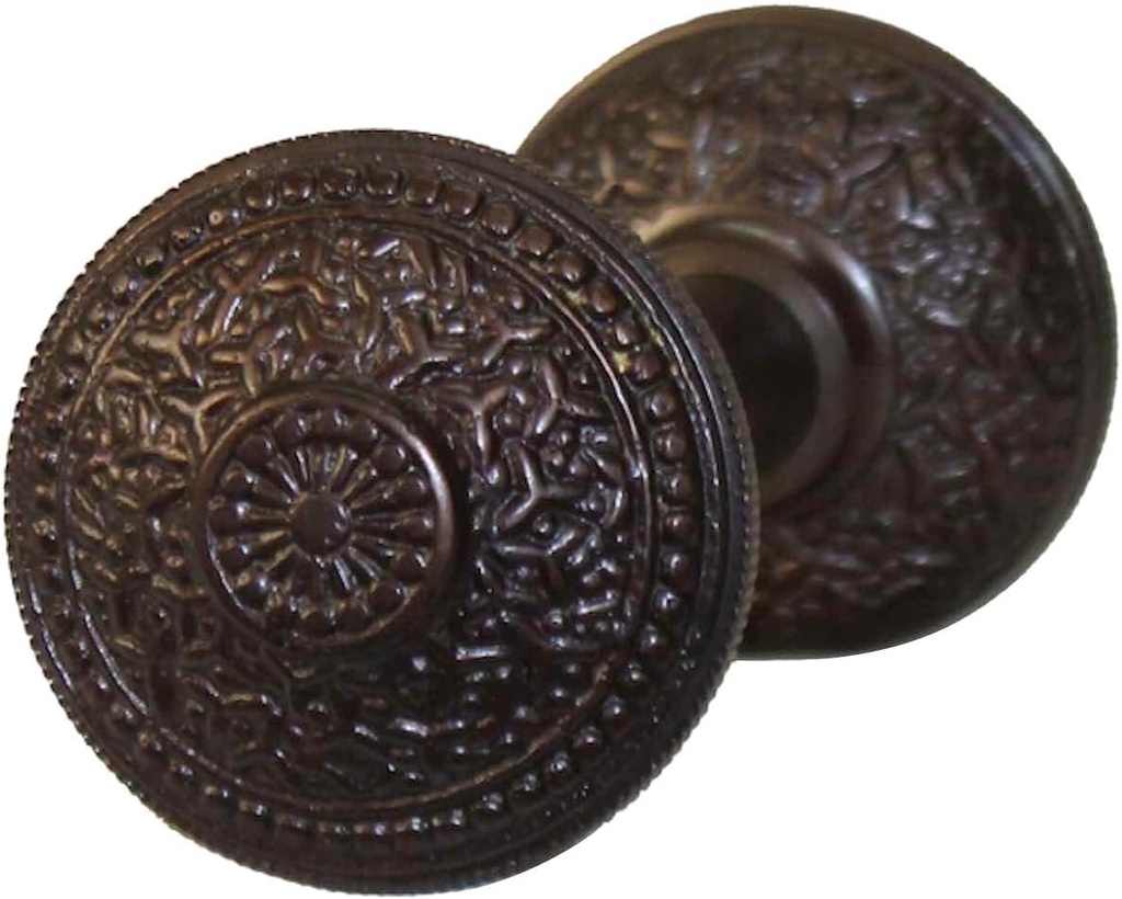 Pair of Rice Door Knobs Solid Brass with Bronze Finish Blowout Sale