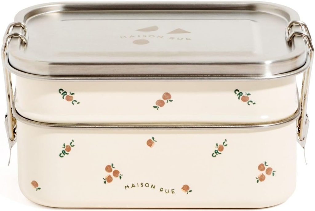 Maison Rue Stainless Steel Lunch Box | Leak-Proof 3 Compartment Bento Box