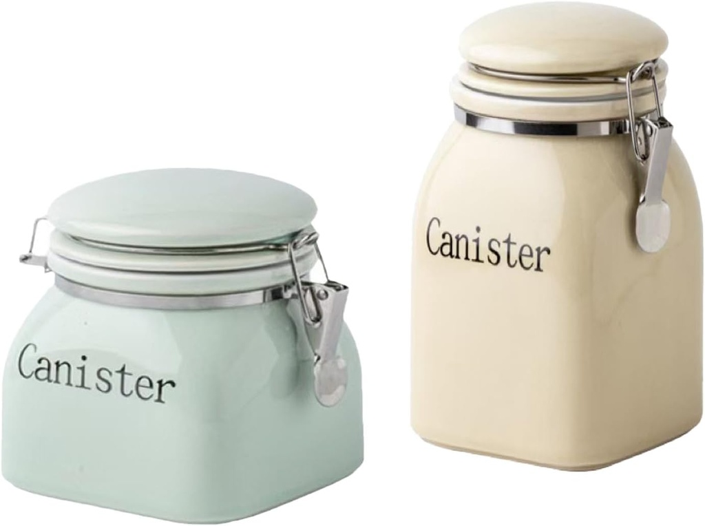 Cookie Jars With Lids Airtight,Food Jars,Ceramic Canister Set,Candy Jars With Lidsthe Bottle Mouth Is Sealed With A Sealing Device To Keep It Fresh For A Long Time(1PC) (Green 1500ML)