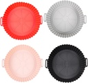 SAMNATE 4pcs Air Fryer Liners reusable - silicone air fryer liners, Air Fryer Accessories, Air Fryer Silicone Liners - reusable airfryer liners - air fryer pans - airfryer liners silicone